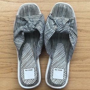 Dolce Vita Halle White Stripe Fabric Sandals